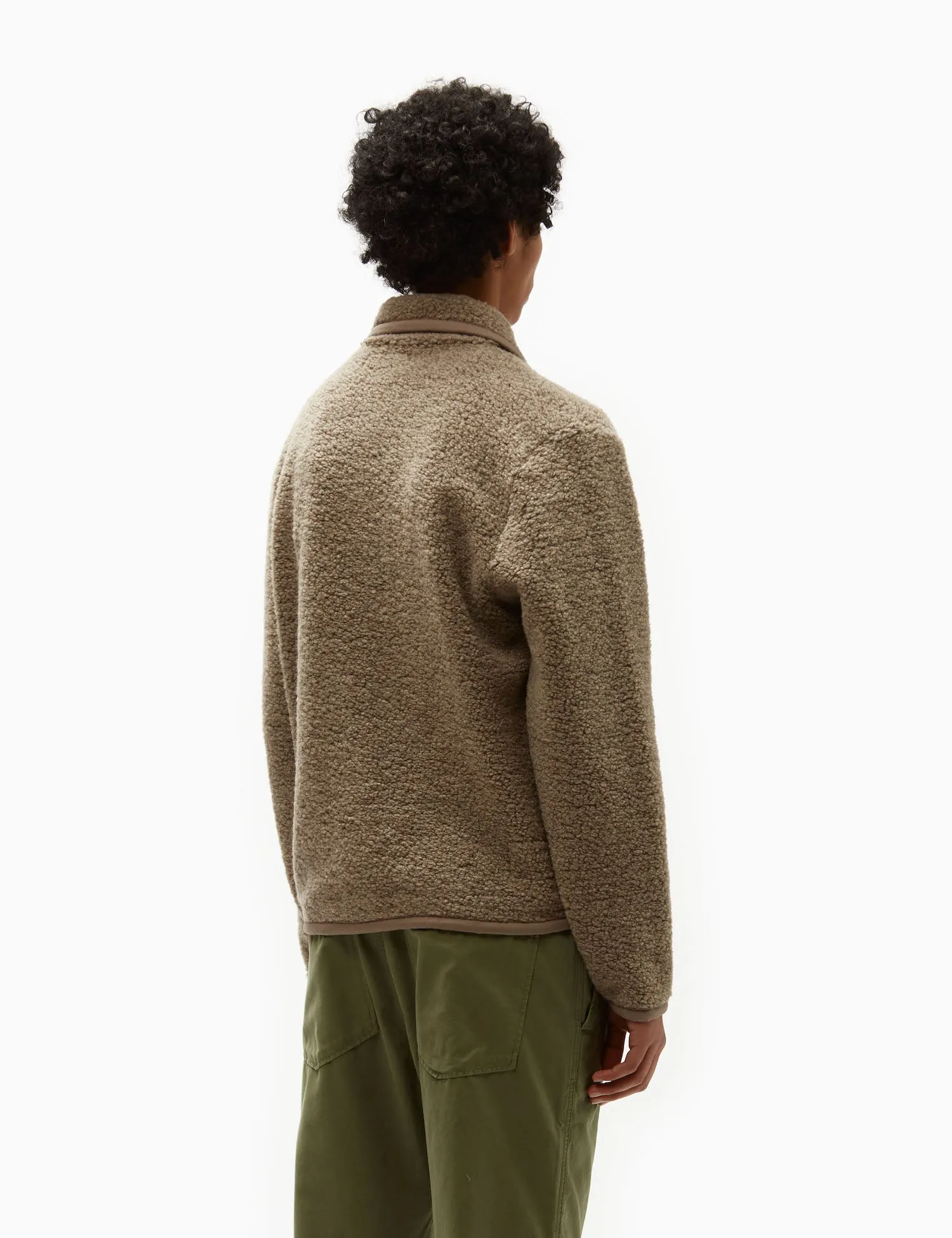 Universal Works Lancaster Jacket (Alvar Fleece) - Stone sold by Article London product image thumbnail 4