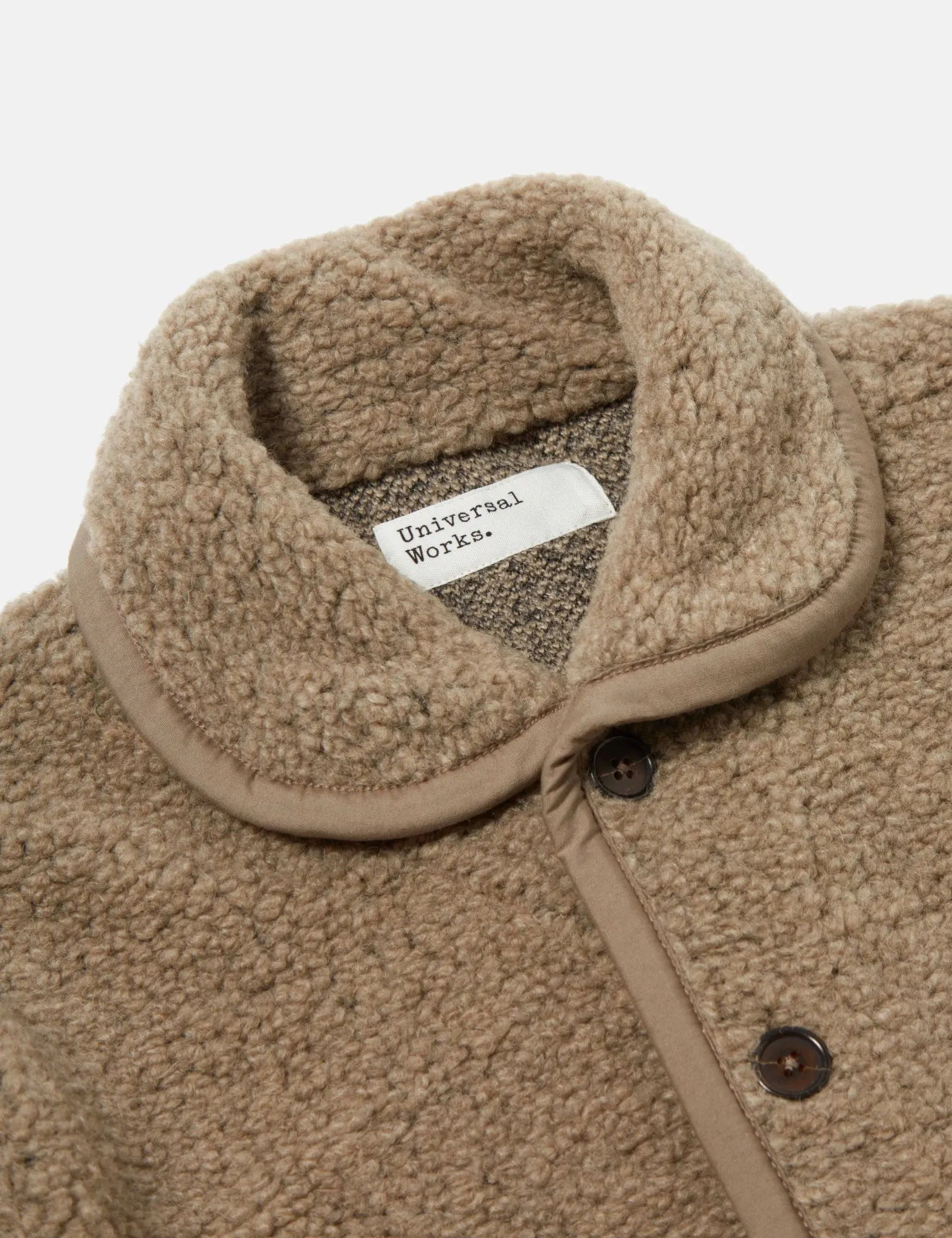 Universal Works Lancaster Jacket (Alvar Fleece) - Stone sold by Article London product image thumbnail 5