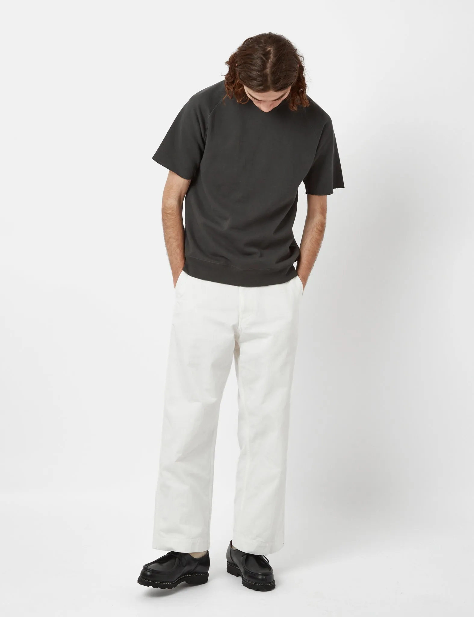 Beams Plus MIL Trousers (Herringbone) - White sold by Article London product image thumbnail 3
