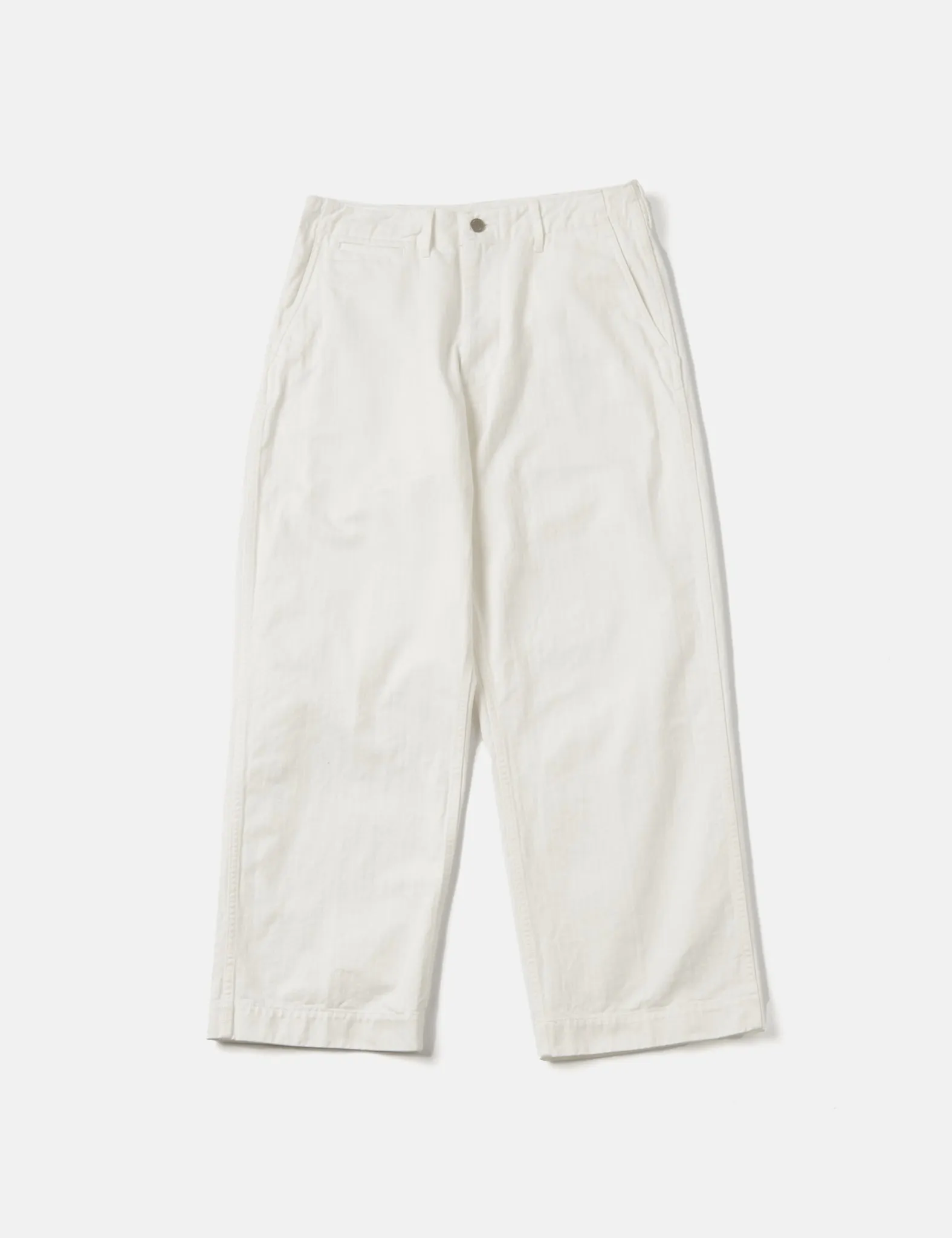 Beams Plus MIL Trousers (Herringbone) - White sold by Article London product image thumbnail 5