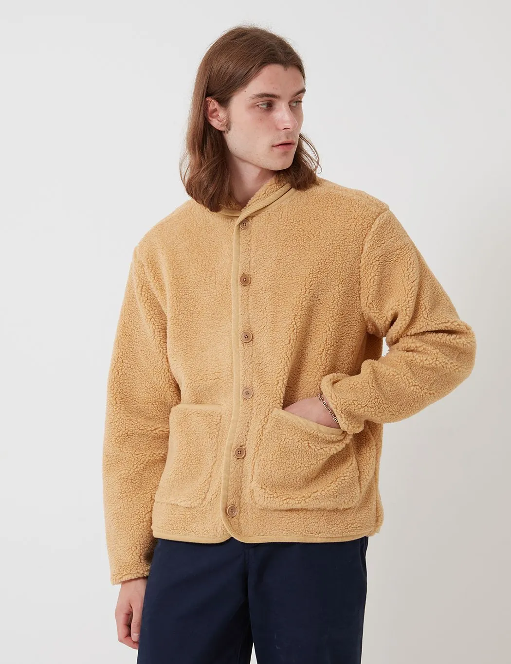Bhode Fleece Work Jacket - Beige sold by Article London product image thumbnail 2