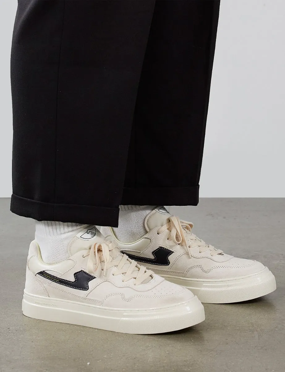 Stepney Workers Club Pearl S-Strike Trainers (Suede Mix) - Ecru/Black sold by Article London product image thumbnail 2