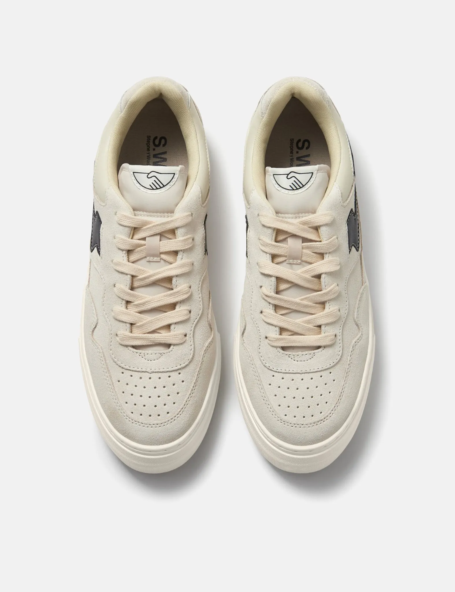 Stepney Workers Club Pearl S-Strike Trainers (Suede Mix) - Ecru/Black sold by Article London product image thumbnail 5