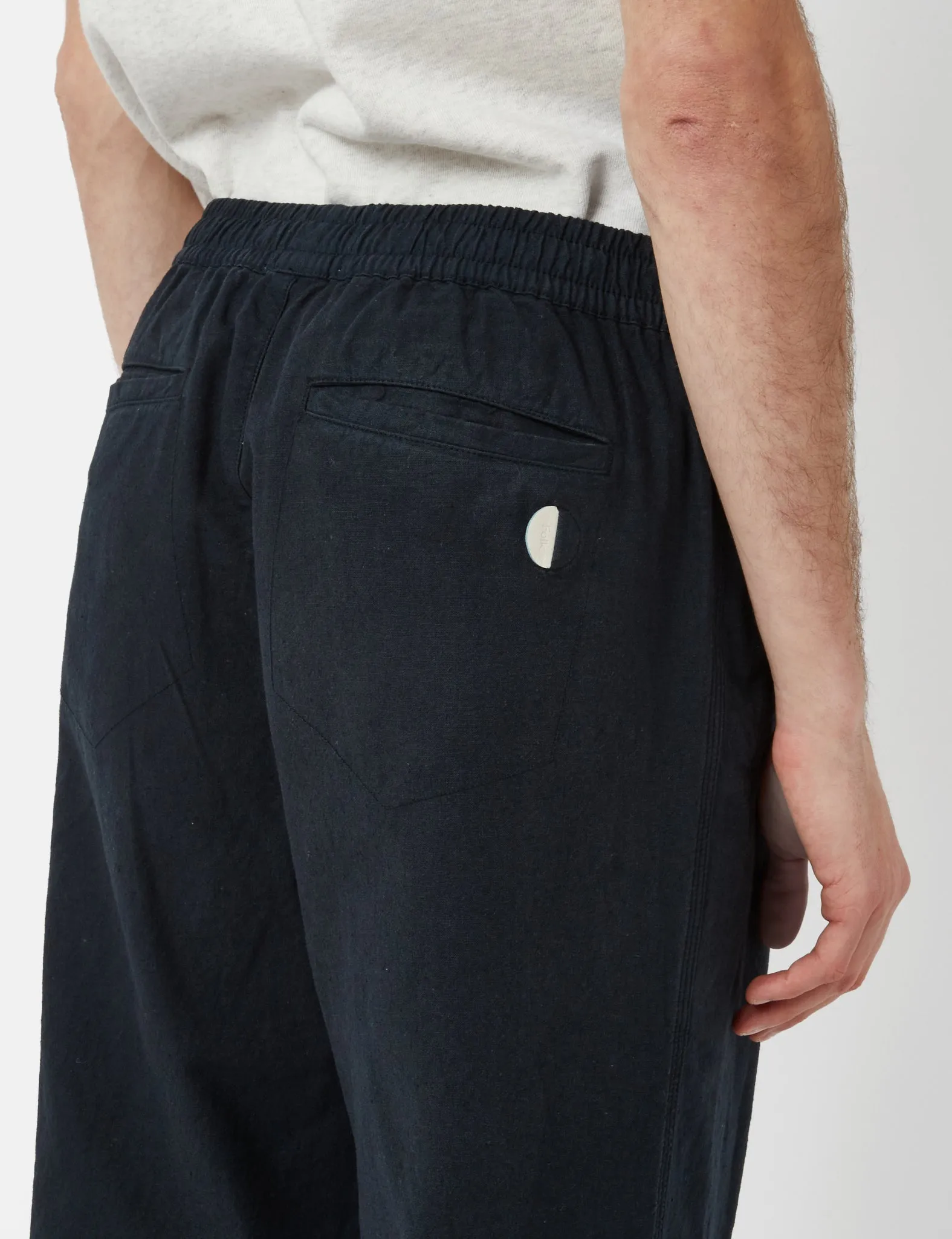Folk Drawcord Assembly Linen Pant (Relax Taper) - Soft Navy Blue sold by Article London product image thumbnail 2