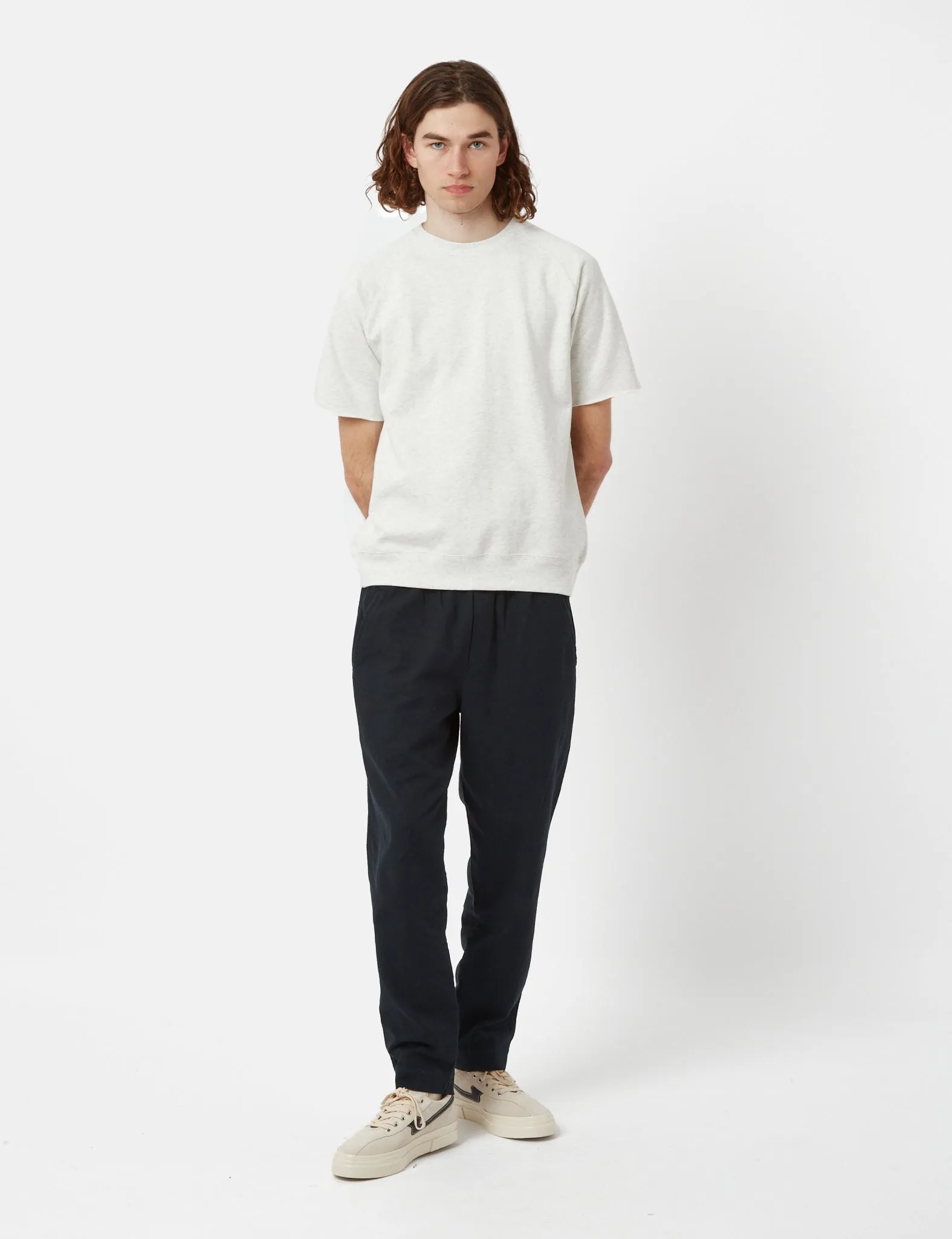 Folk Drawcord Assembly Linen Pant (Relax Taper) - Soft Navy Blue sold by Article London product image thumbnail 3