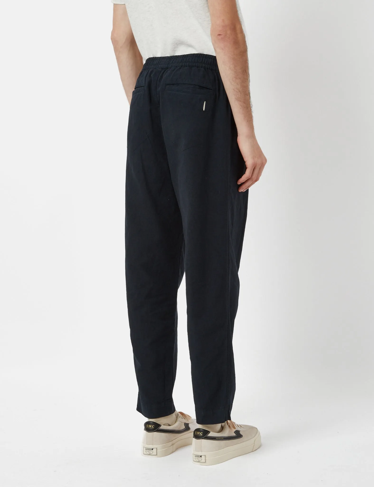 Folk Drawcord Assembly Linen Pant (Relax Taper) - Soft Navy Blue sold by Article London product image thumbnail 4