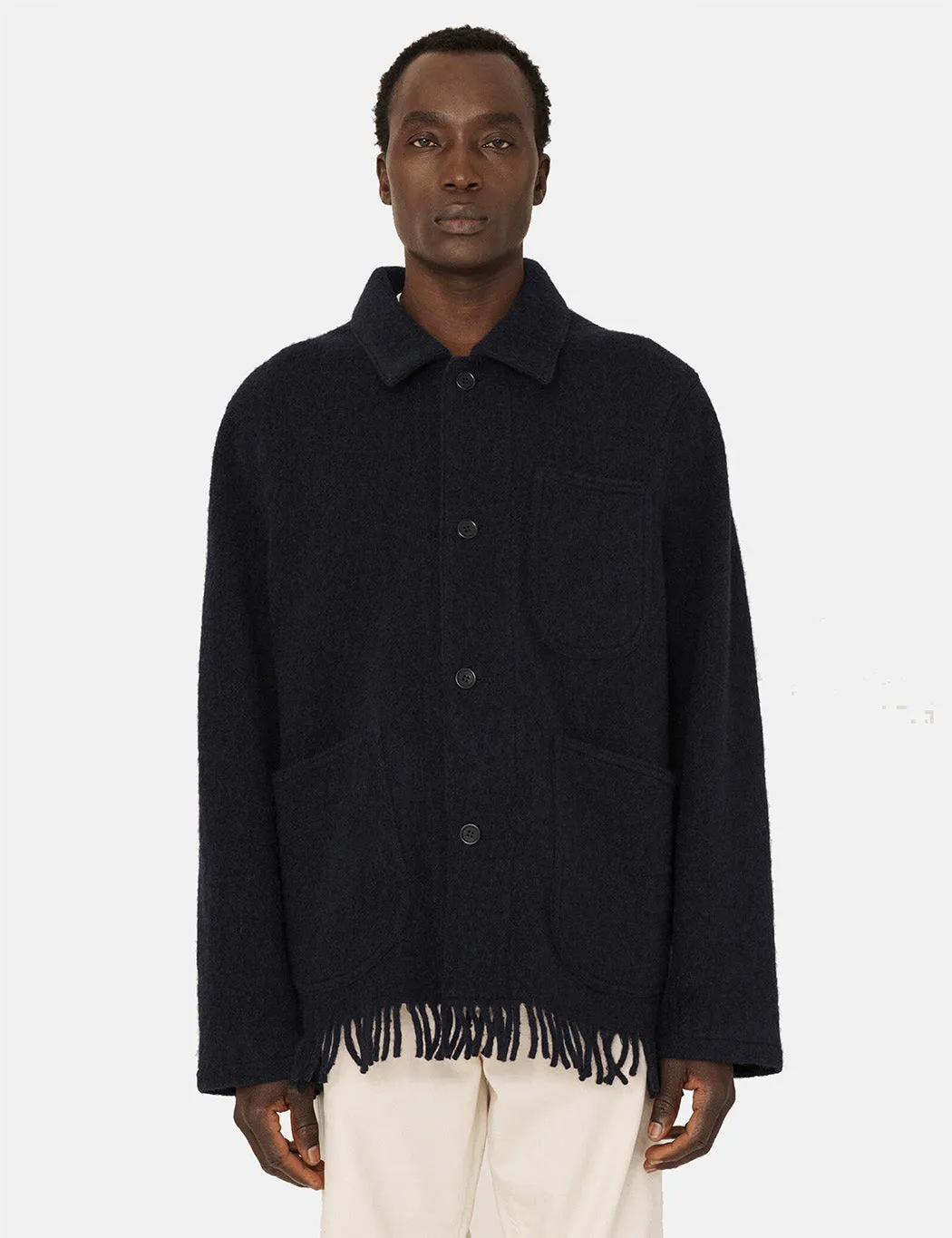 YMC Labour Chore Jacket (Fringe Wool) - Navy Blue sold by Article London