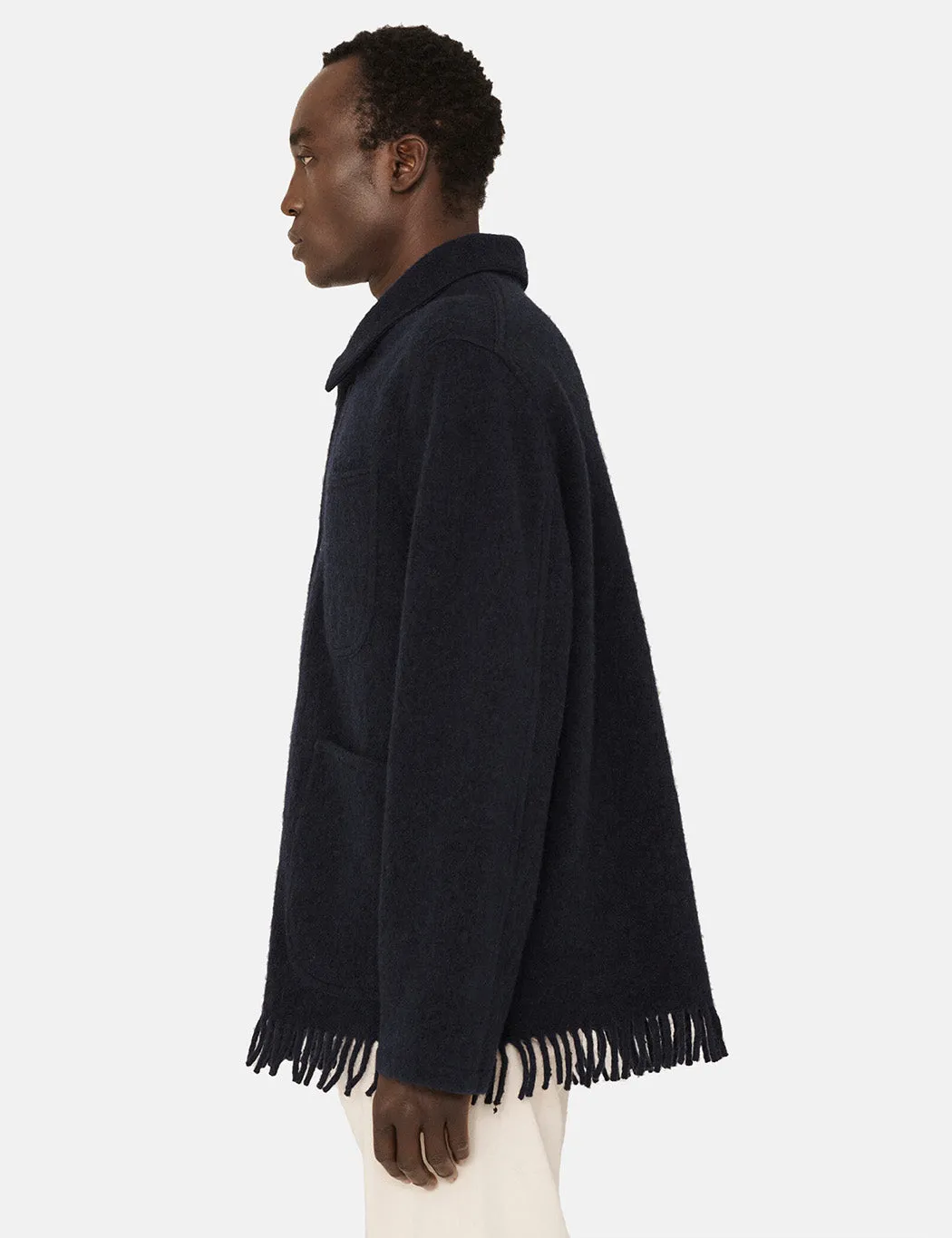 YMC Labour Chore Jacket (Fringe Wool) - Navy Blue sold by Article London product image thumbnail 3