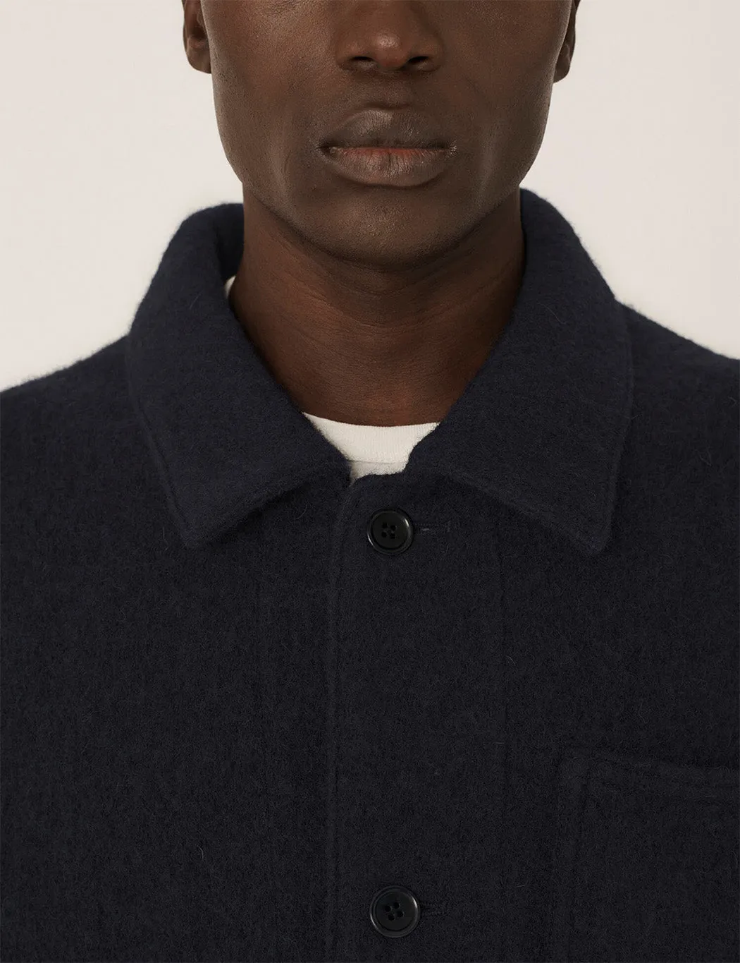 YMC Labour Chore Jacket (Fringe Wool) - Navy Blue sold by Article London product image thumbnail 4