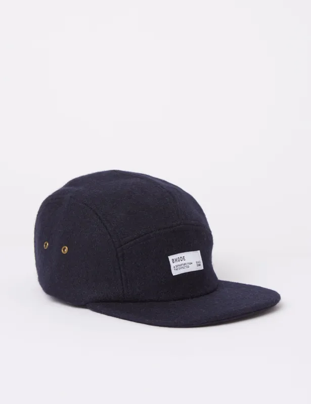 Bhode 5-Panel Cap (Wool) - Navy Blue sold by Article London