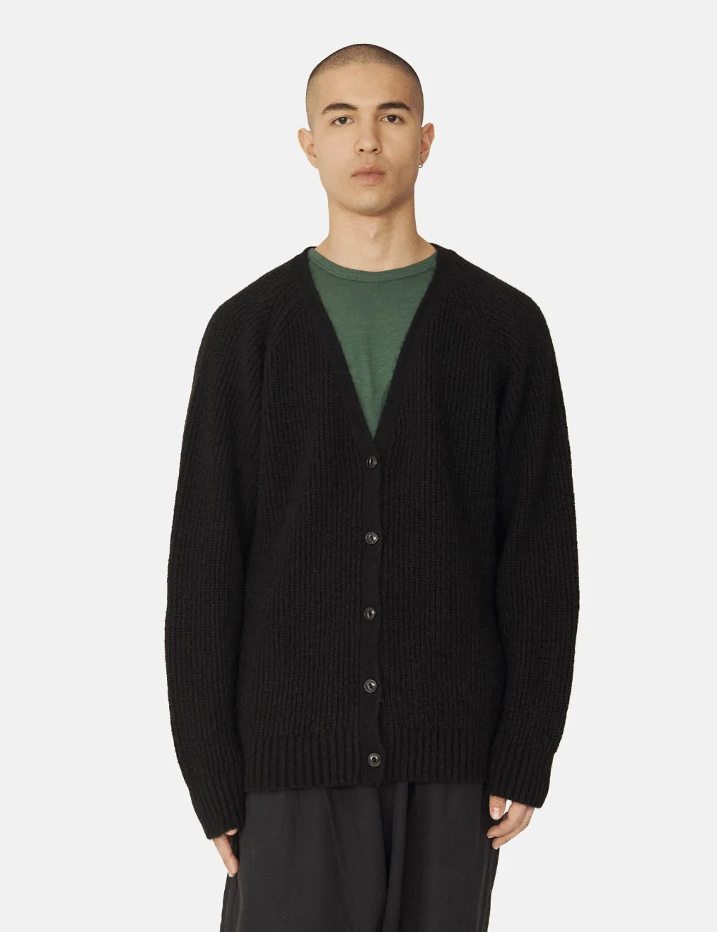 YMC Kurt Cardigan (Mohair) - Black sold by Article London