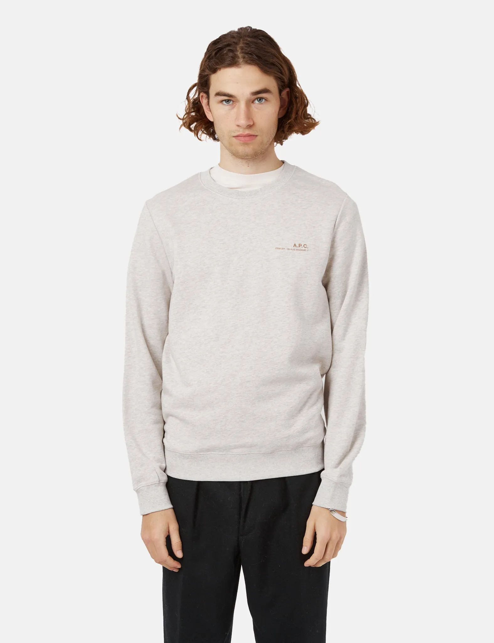 A.P.C. Item H Sweatshirt - Heathered Ecru sold by Article London