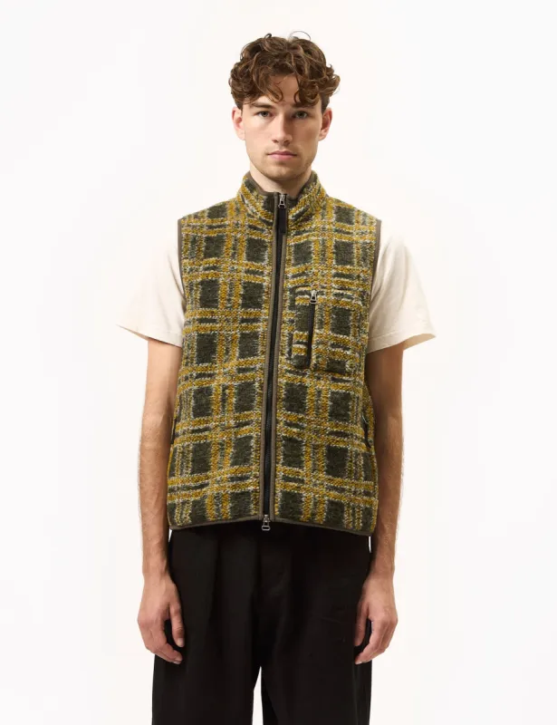 Universal Works Climbing Gilet (Jacquard Fleece) - Grey sold by Article London