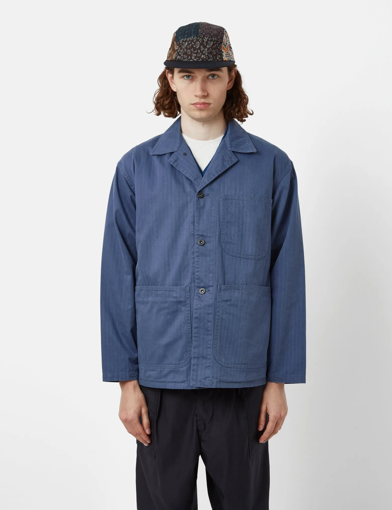 Beams Plus MIL Chore Jacket (Supima Herringbone) - Blue sold by Article London