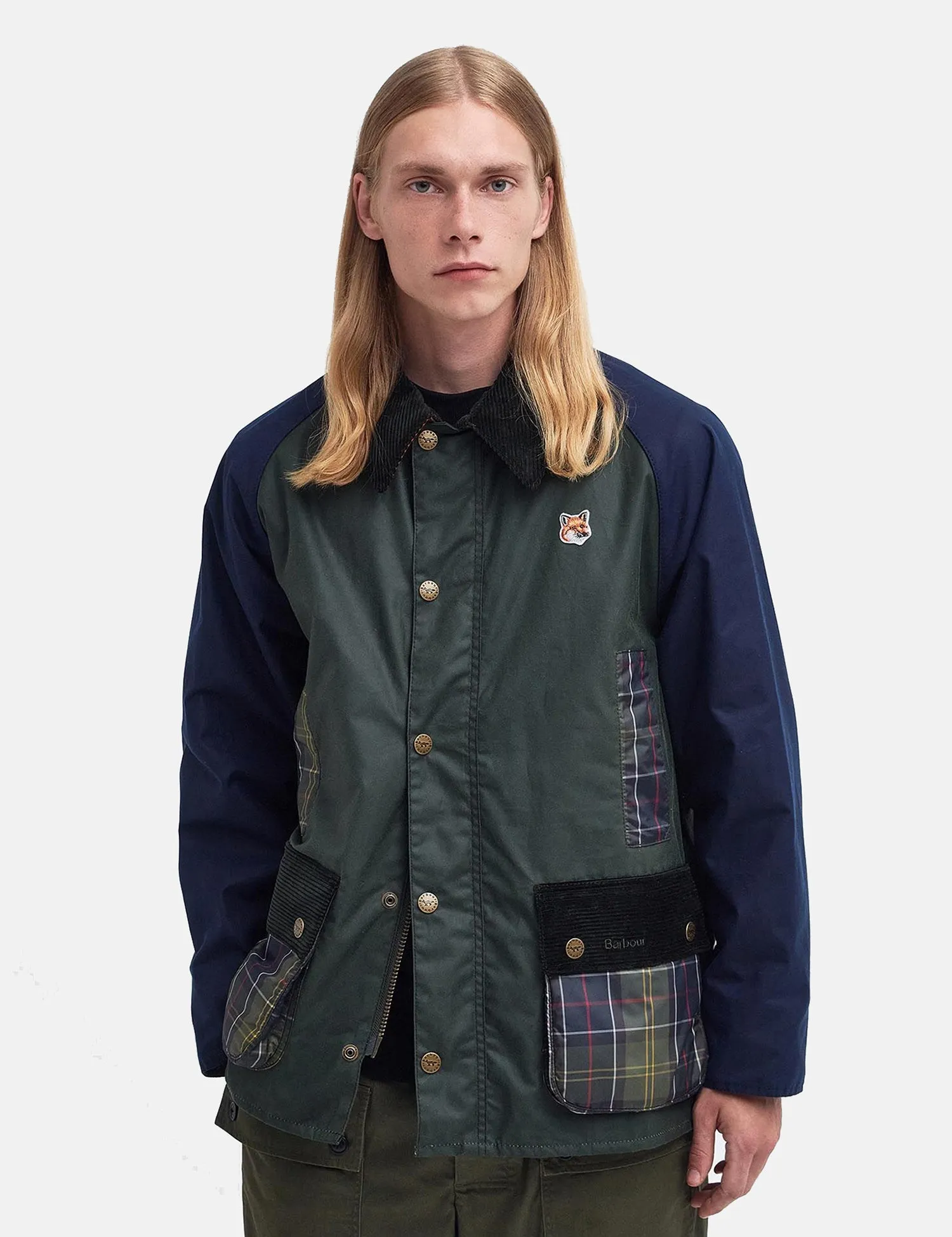 Barbour Beaufort Wax Jacket - Duffle Bag Green sold by Article London product image thumbnail 4