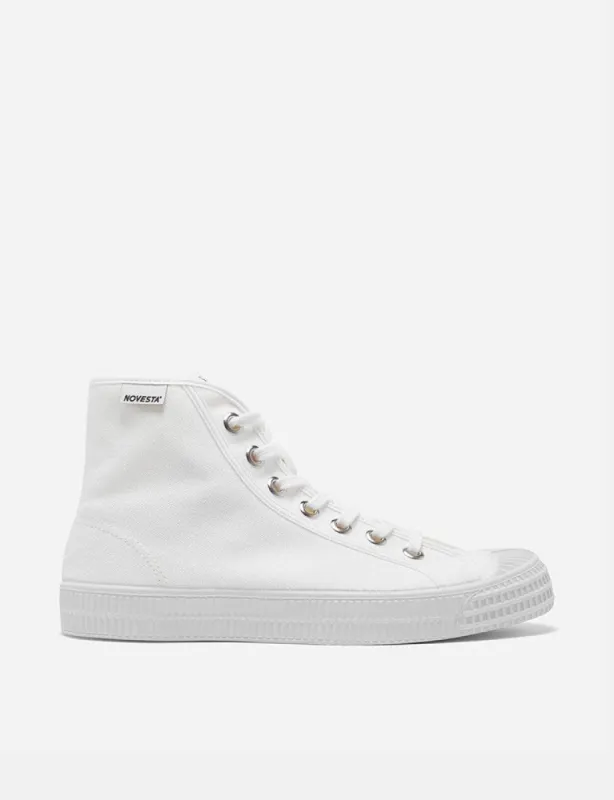 Novesta Star Dribble Hi Trainers (Canvas) - White sold by Article London