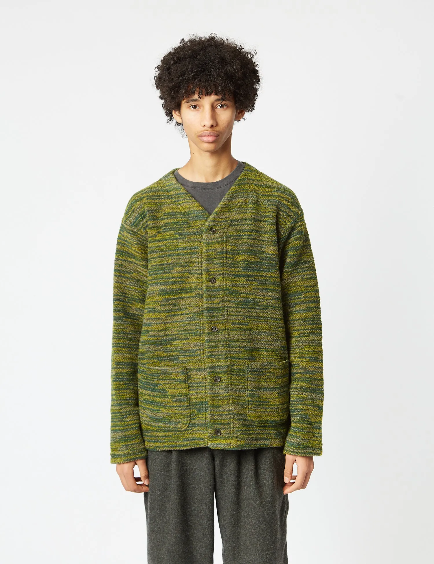 Engineered Garments Knit Cardigan (Wool) - Green sold by Article London