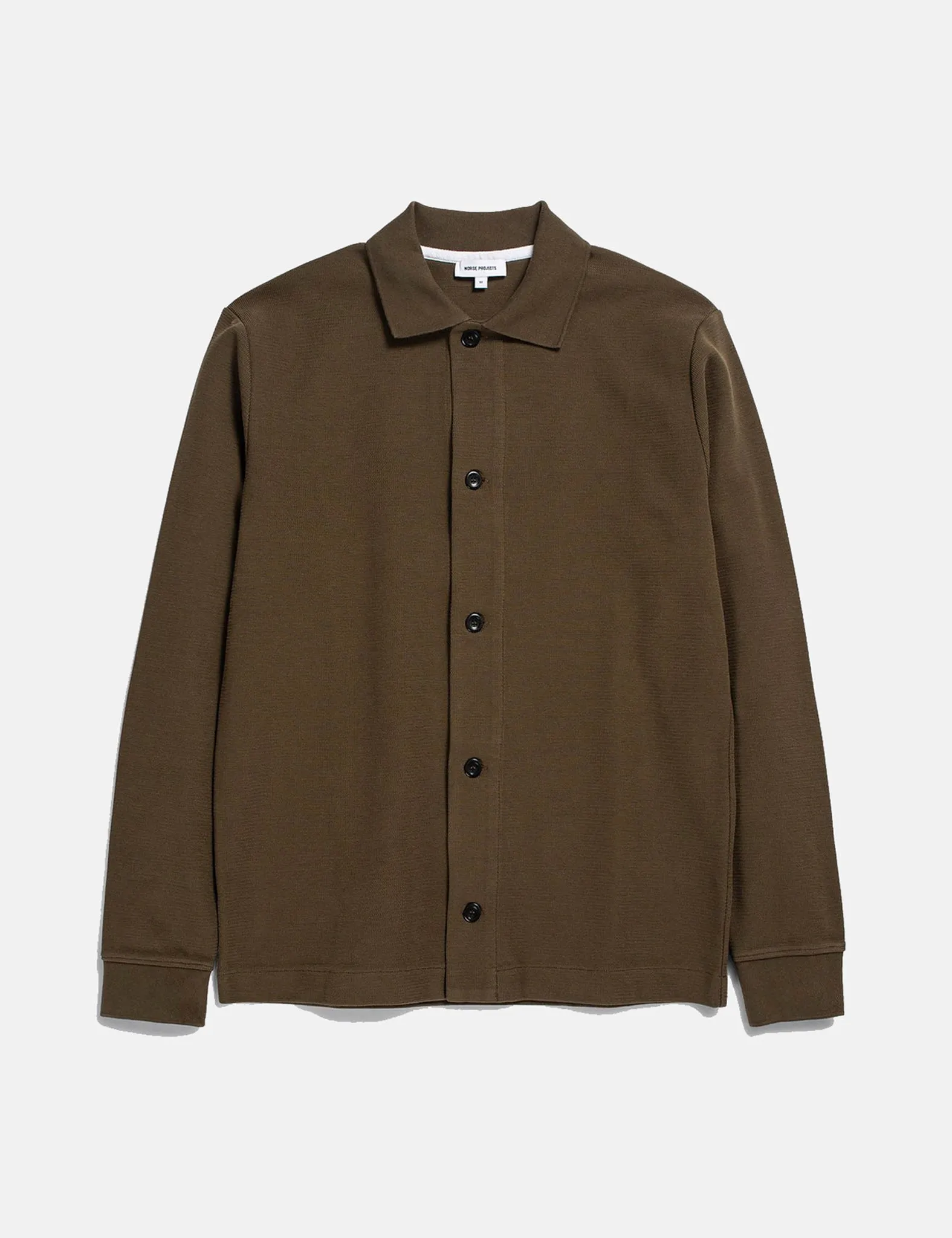 Norse Projects Jorn Textured Overshirt - Dark Olive Green sold by Article London product image thumbnail 2