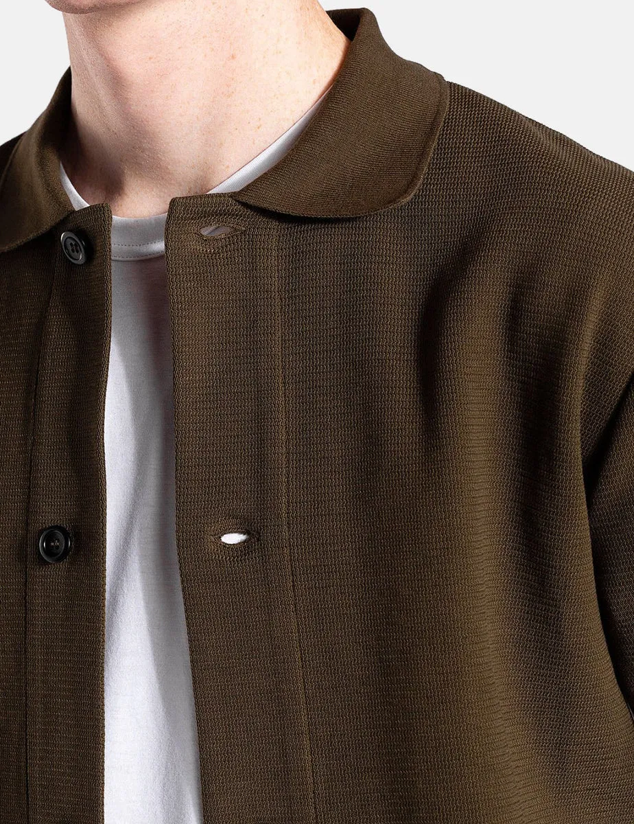 Norse Projects Jorn Textured Overshirt - Dark Olive Green sold by Article London product image thumbnail 3
