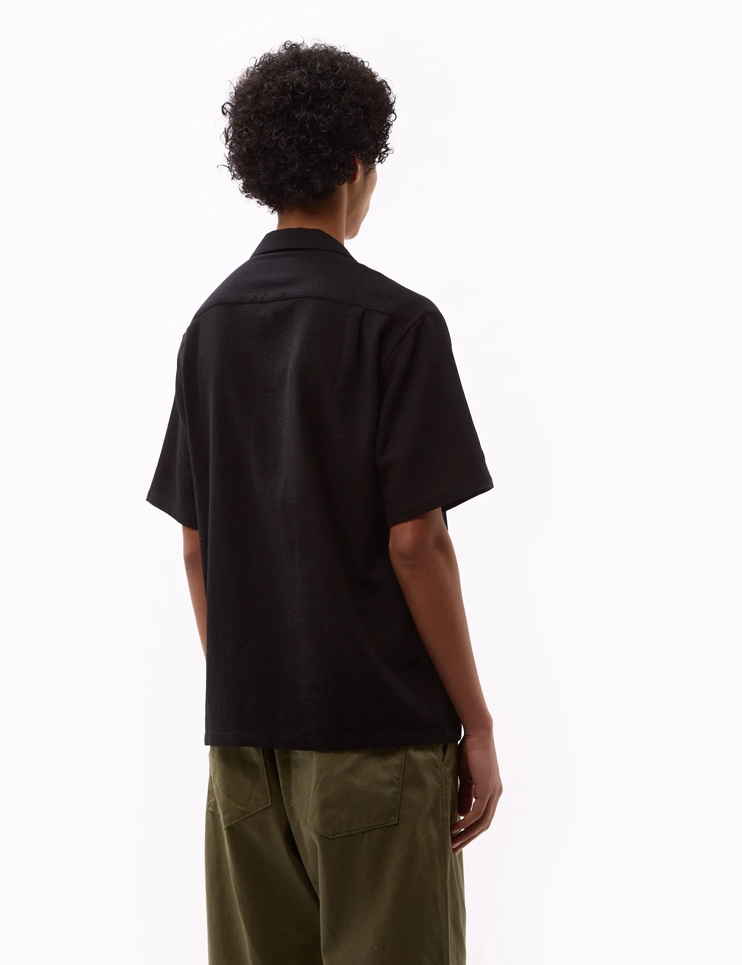 Portuguese Flannel Pique Embroidery Fox Shirt - Black sold by Article London product image thumbnail 5