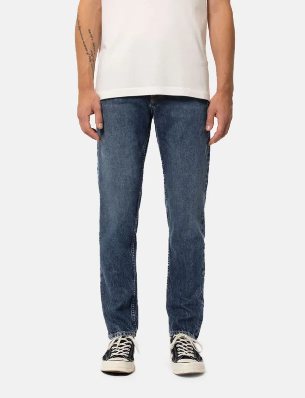 Nudie Steady Eddie II Jeans (Regular Tapered) - Blue Slate sold by Article London