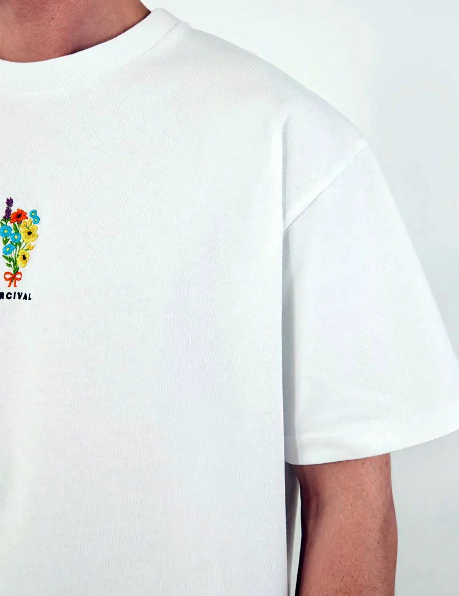 Percival Bouquet Oversized Auxiliary T Shirt (Organic Cotton) - White sold by Article London product image thumbnail 3