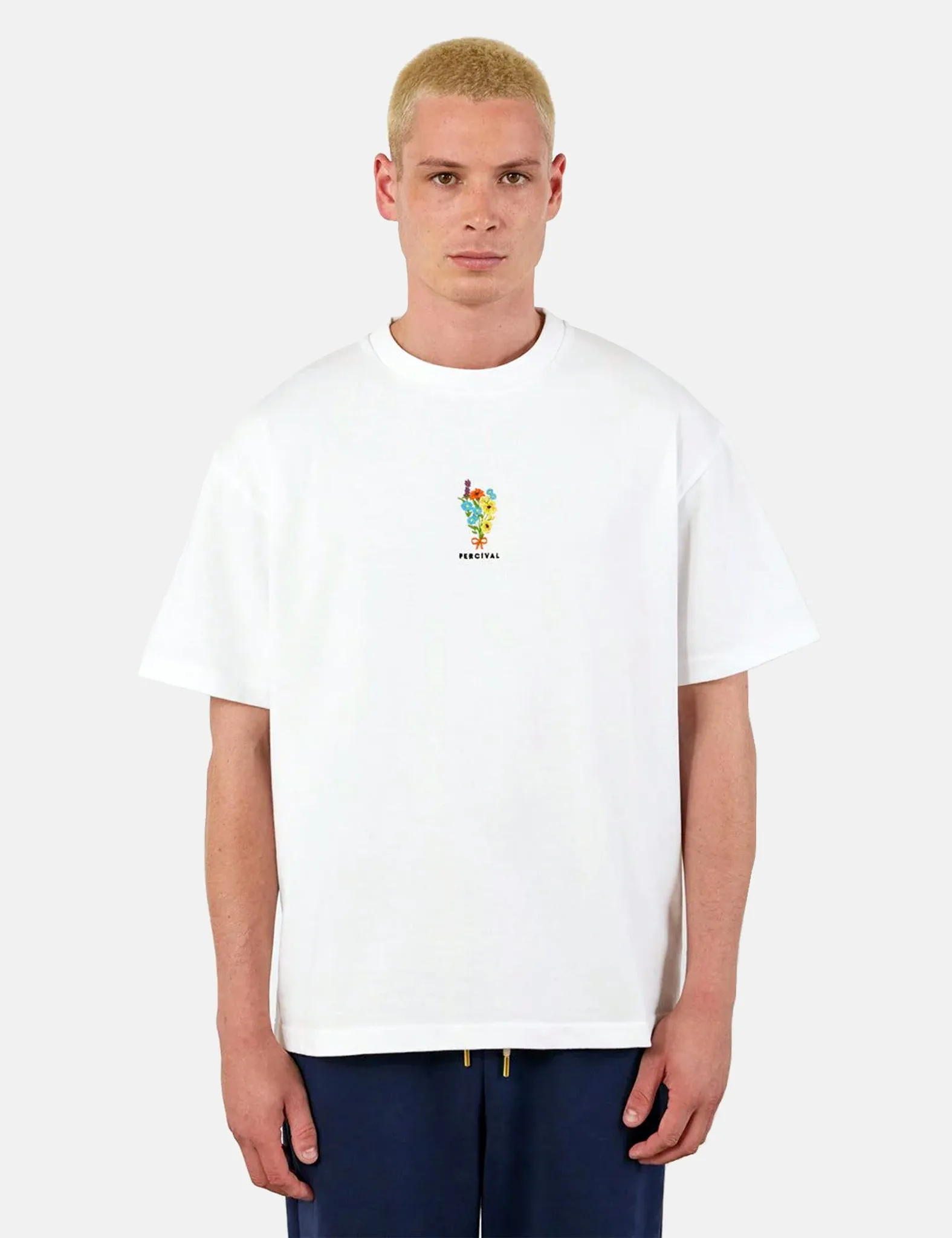 Percival Bouquet Oversized Auxiliary T Shirt (Organic Cotton) - White sold by Article London