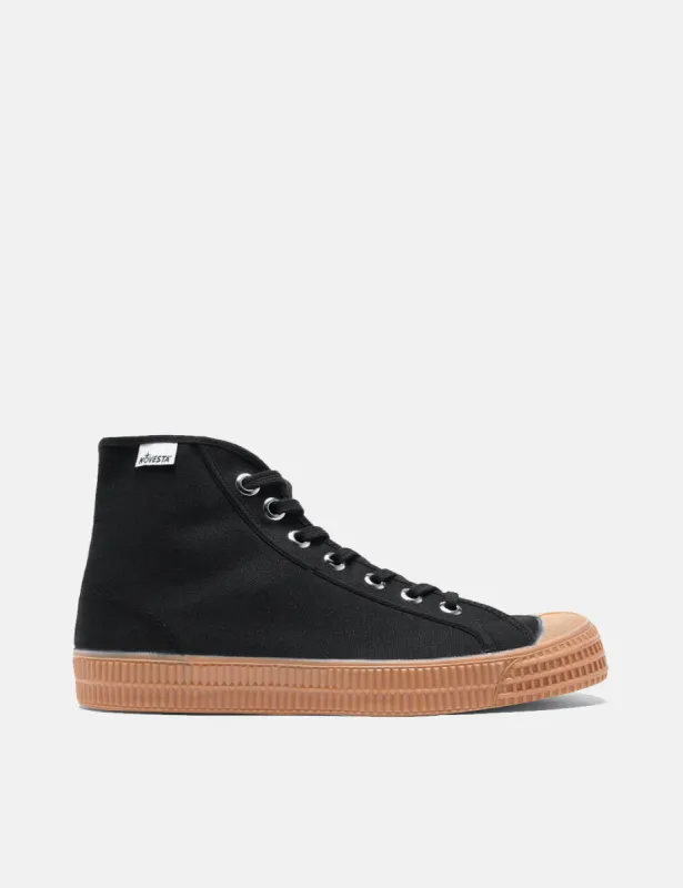 Novesta Star Dribble Hi Trainers (Canvas) - BlacK/Gum sold by Article London