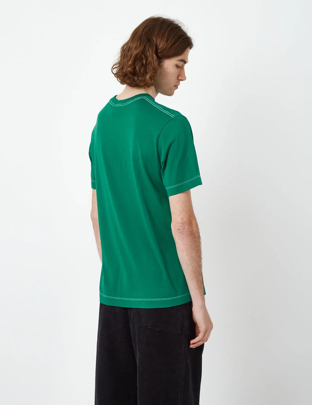 Bhode Contrast Stitch Pocket T-Shirt (Organic) - Pine Green sold by Article London product image thumbnail 3