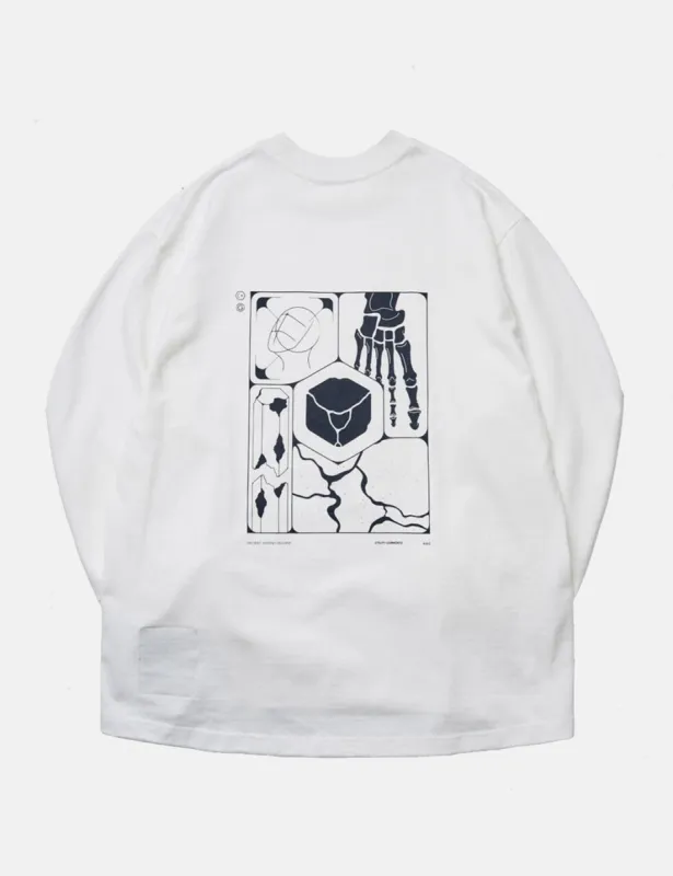 GOOPiMADE Archeology Graphic Long Sleeve T-Shirt - White sold by Article London