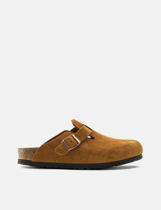 Birkenstock Boston Suede Leather (Regular, Soft Footbed) - Mink sold by Article London