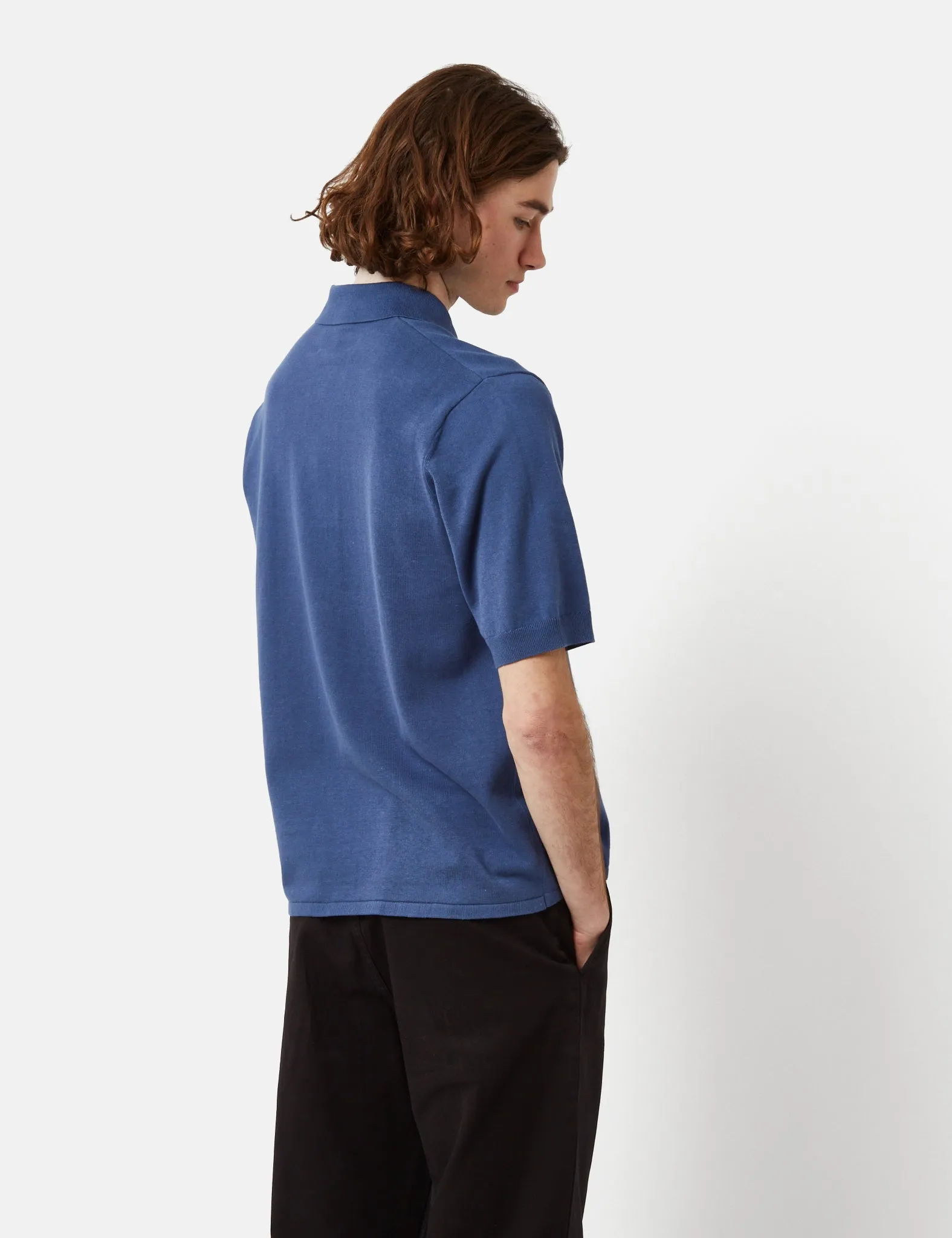 Norse Projects Rollo Short Sleeve Shirt (Cotton/Linen) - Calcite Blue sold by Article London product image thumbnail 4