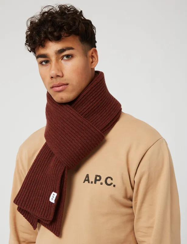 A.P.C. Billie Scarf - Terracotta Brown sold by Article London