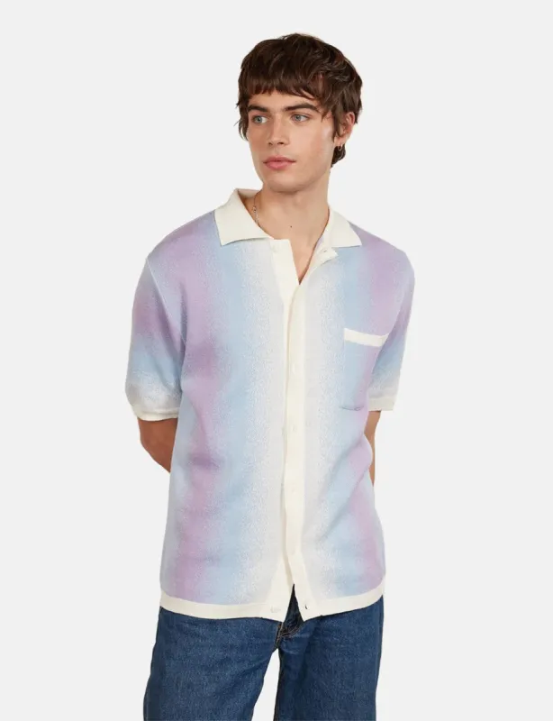 Percival Ombre Knitted Shirt (Organic Cotton) -  Blue sold by Article London