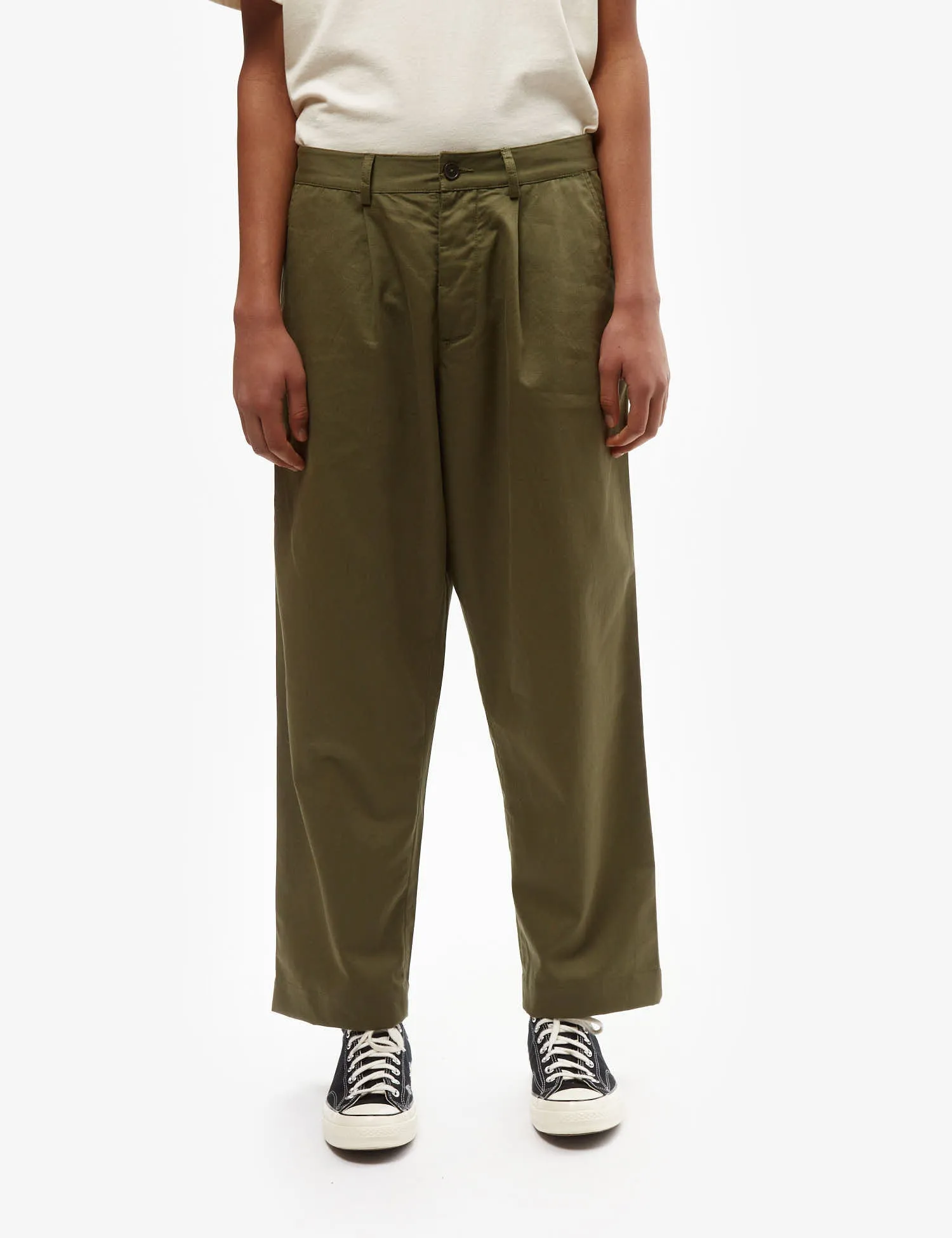 Universal Works Duke Pant (Twill) - Light Olive Green sold by Article London product image thumbnail 3