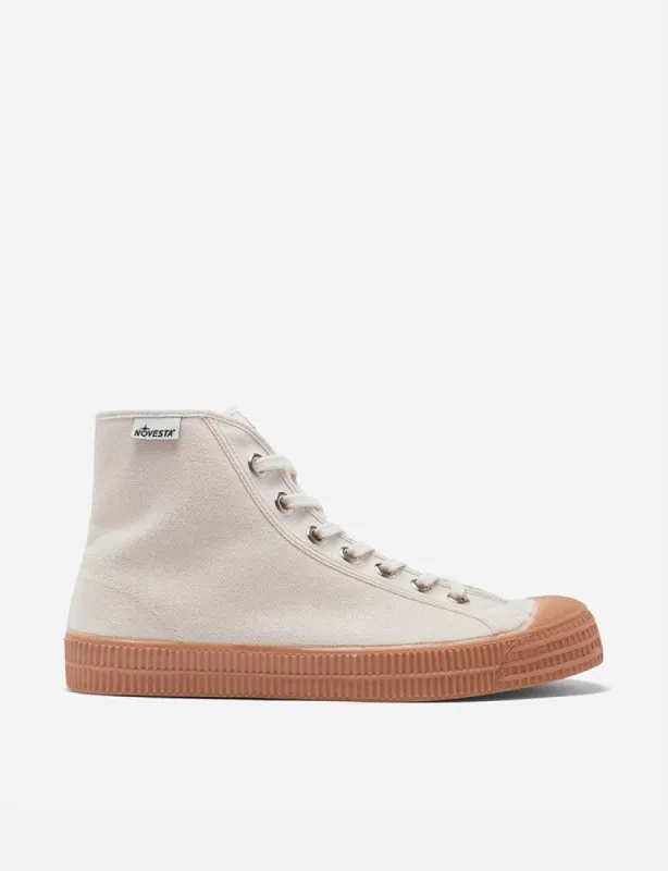 Novesta Star Dribble Hi Trainers (Canvas) - Beige/Gum sold by Article London
