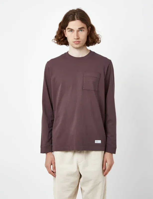 Bhode Everyday Heavyweight Long Sleeve T-Shirt (Organic) - Aubergine sold by Article London