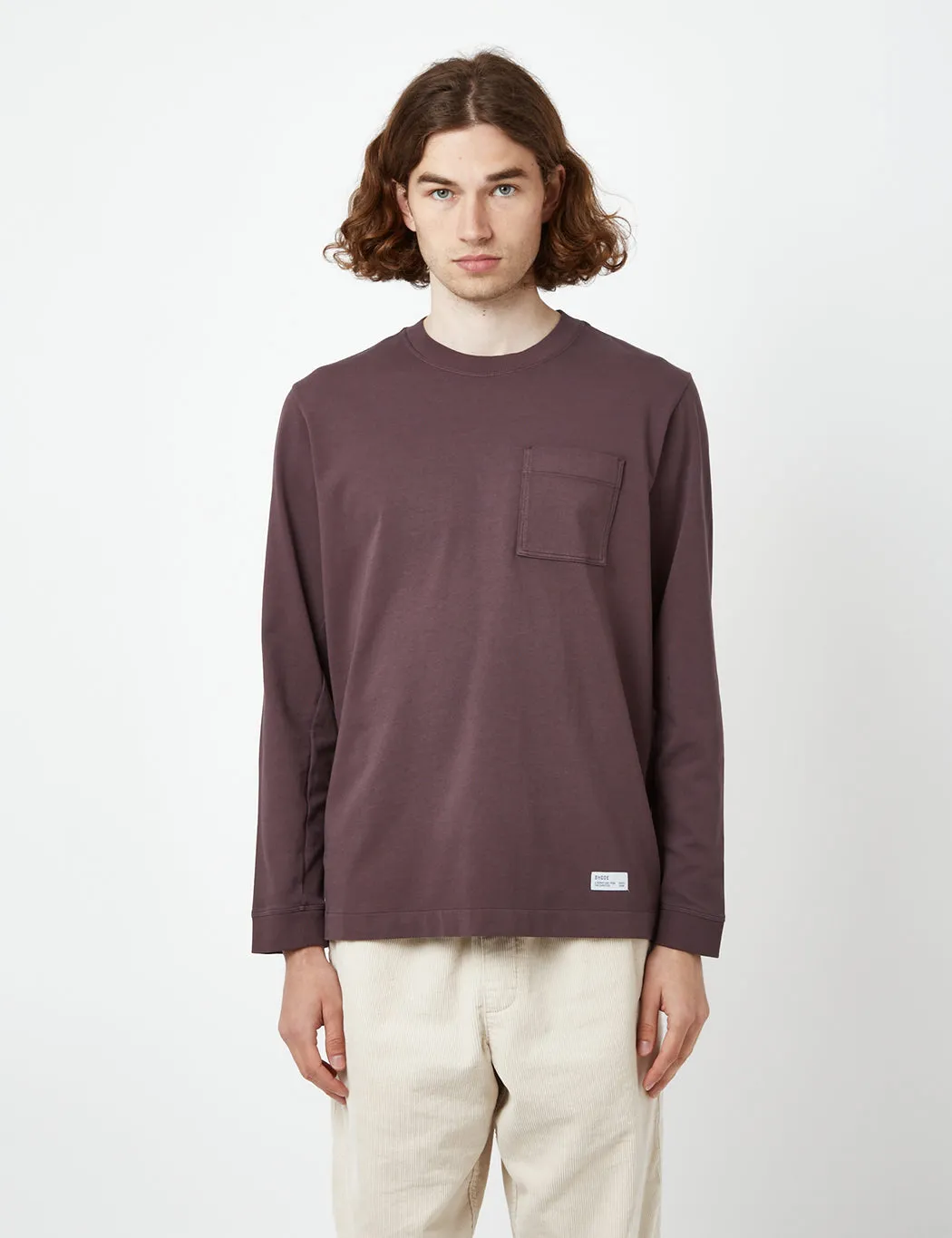 Bhode Everyday Heavyweight Long Sleeve T-Shirt (Organic) - Aubergine sold by Article London