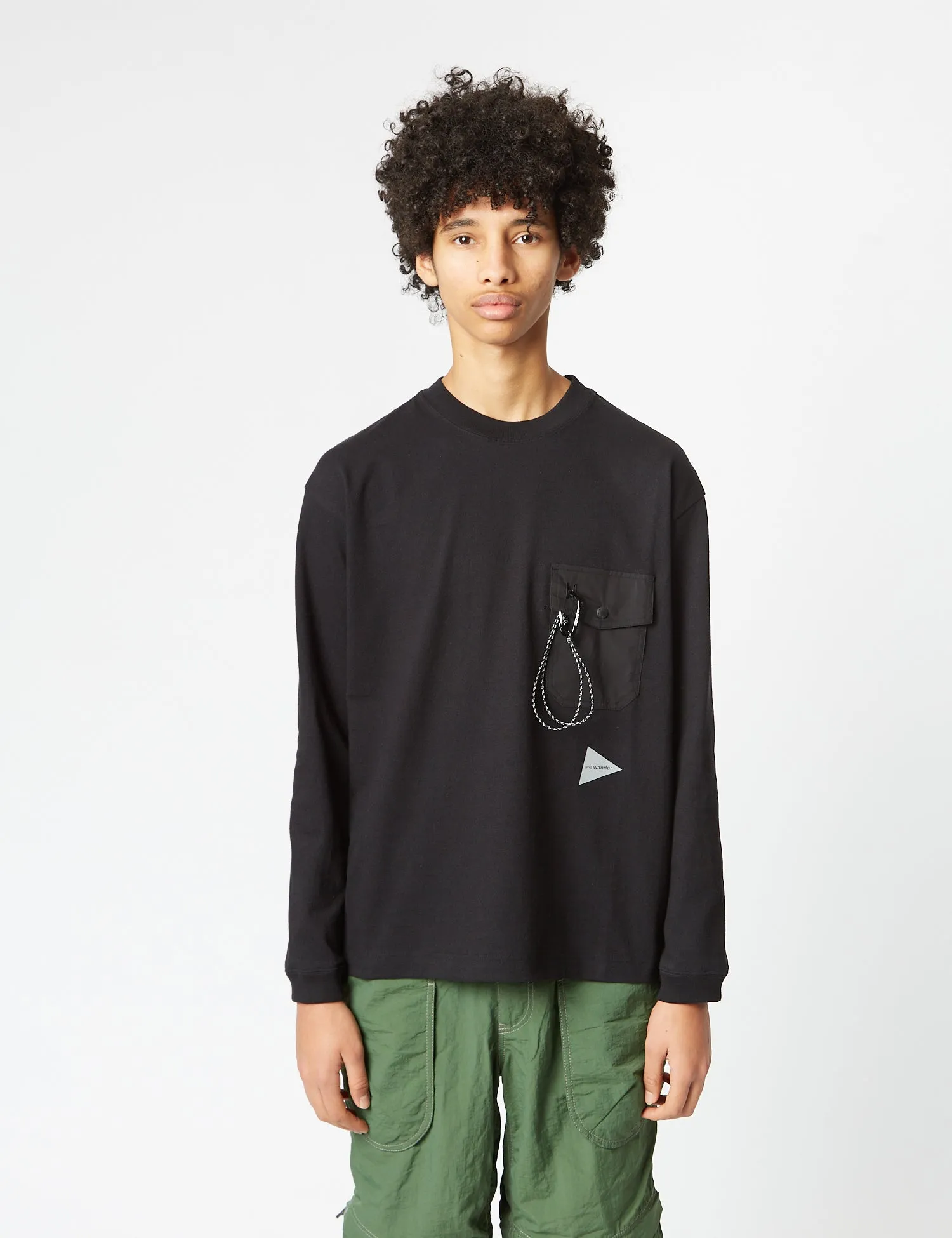 And Wander Pocket Long Sleeve T-Shirt - Black sold by Article London