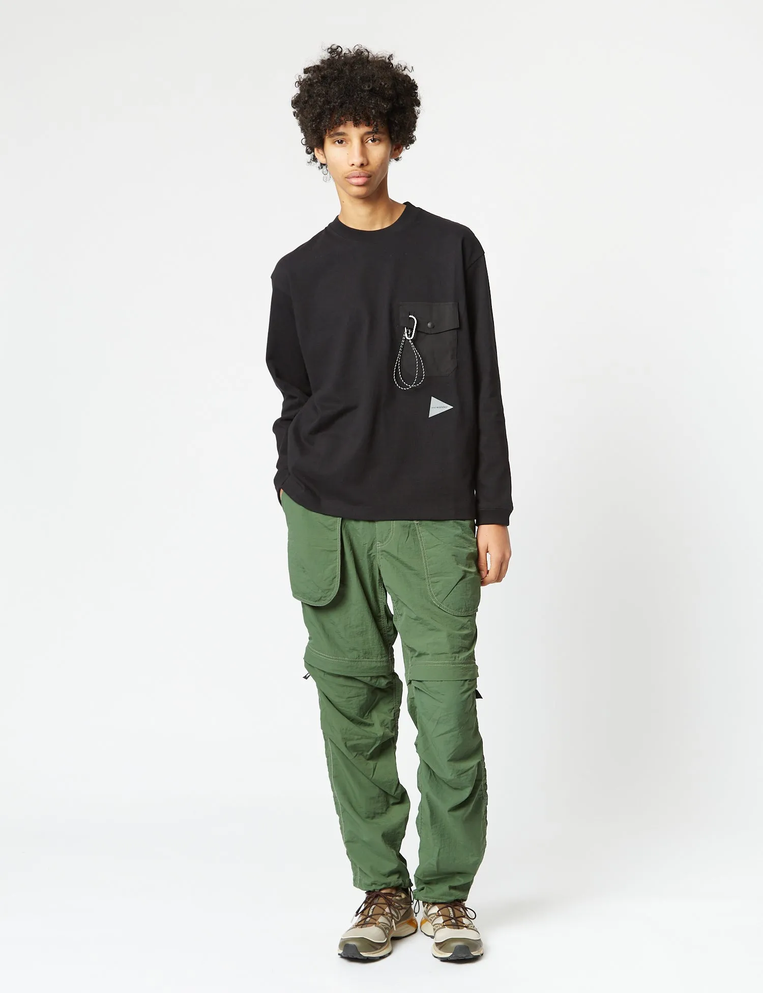 And Wander Pocket Long Sleeve T-Shirt - Black sold by Article London product image thumbnail 3