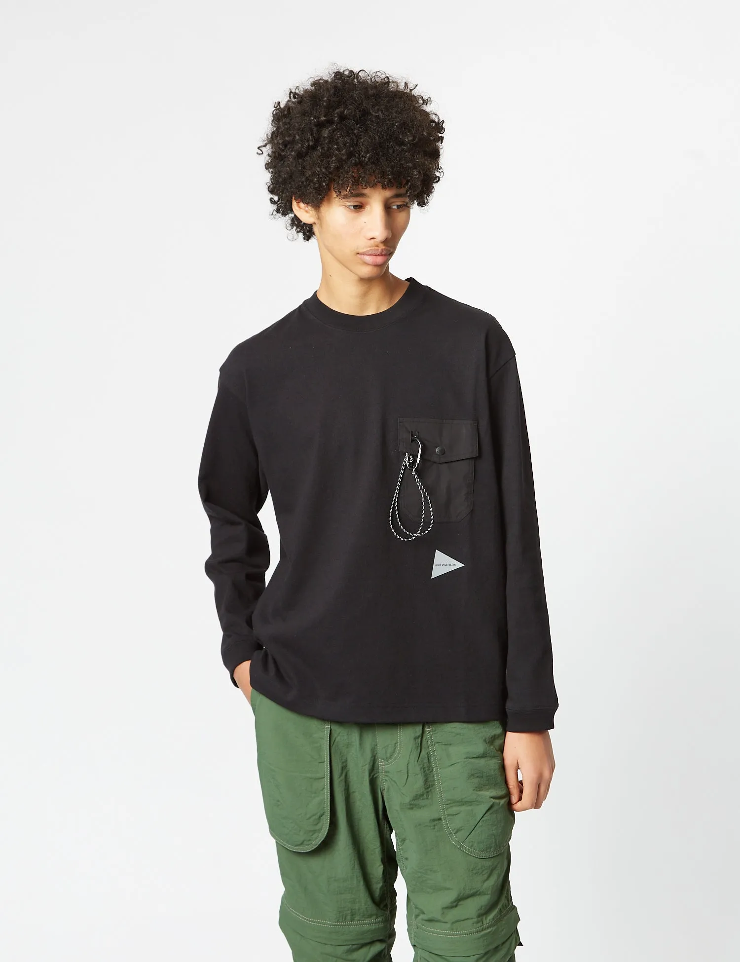 And Wander Pocket Long Sleeve T-Shirt - Black sold by Article London product image thumbnail 4