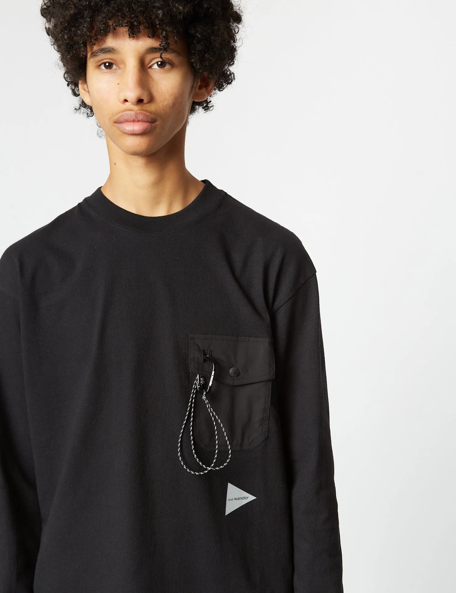 And Wander Pocket Long Sleeve T-Shirt - Black sold by Article London product image thumbnail 2