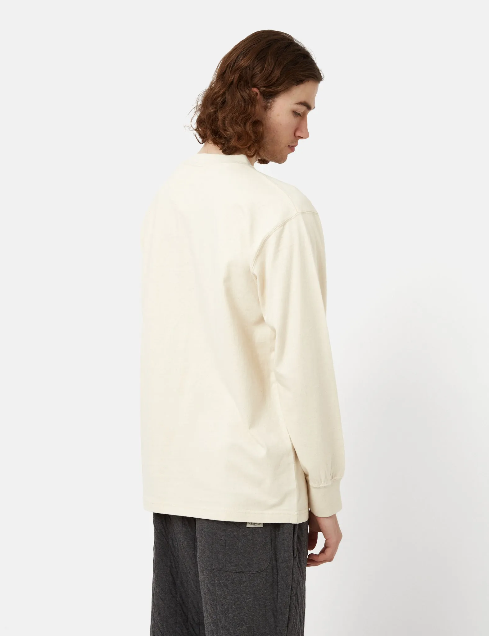 Snow Peak Recycled Cotton Heavy Long Sleeve T-Shirt - Ecru sold by Article London product image thumbnail 3