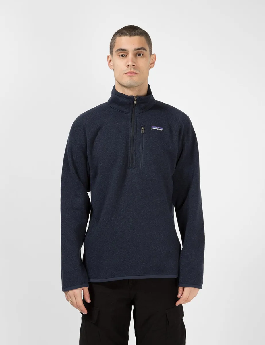 スウェット・トレーナー STONE  Zipper Sleeve Pocket Fleece Man to Man Navy 610 Navy Blue 6100016 COTTON FLEECE Oversized-fit half-zipper