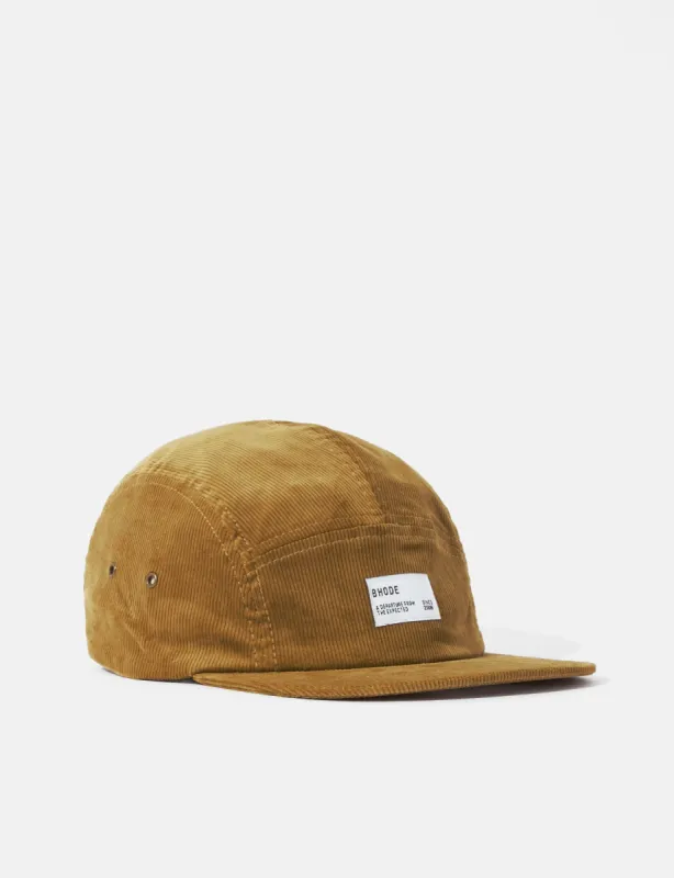 Bhode 5-Panel Cap (Cord) - Camel sold by Article London