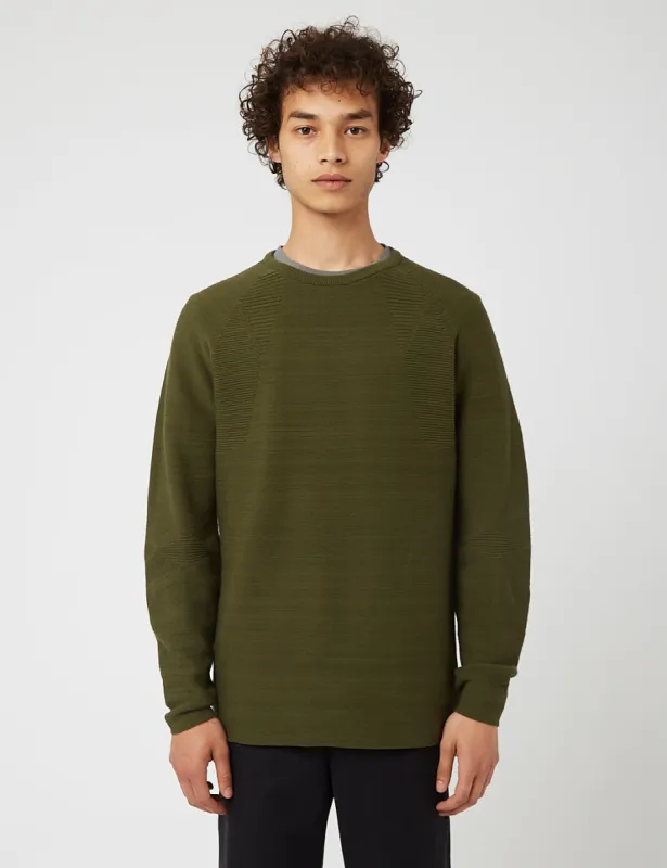 Snow Peak WG Stretch Knit L/S Pullover - Khaki Green sold by Article London