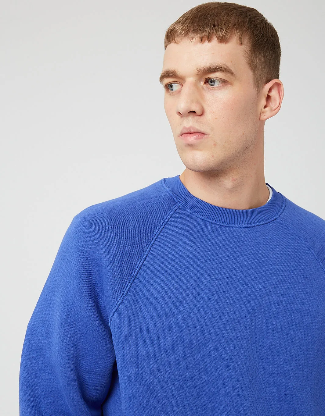 Bhode Raglan Crew Sweatshirt (Loopback) - French Blue sold by Article London product image thumbnail 3