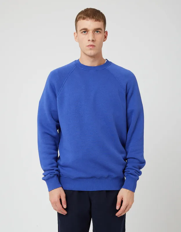 Bhode Raglan Crew Sweatshirt (Loopback) - French Blue sold by Article London