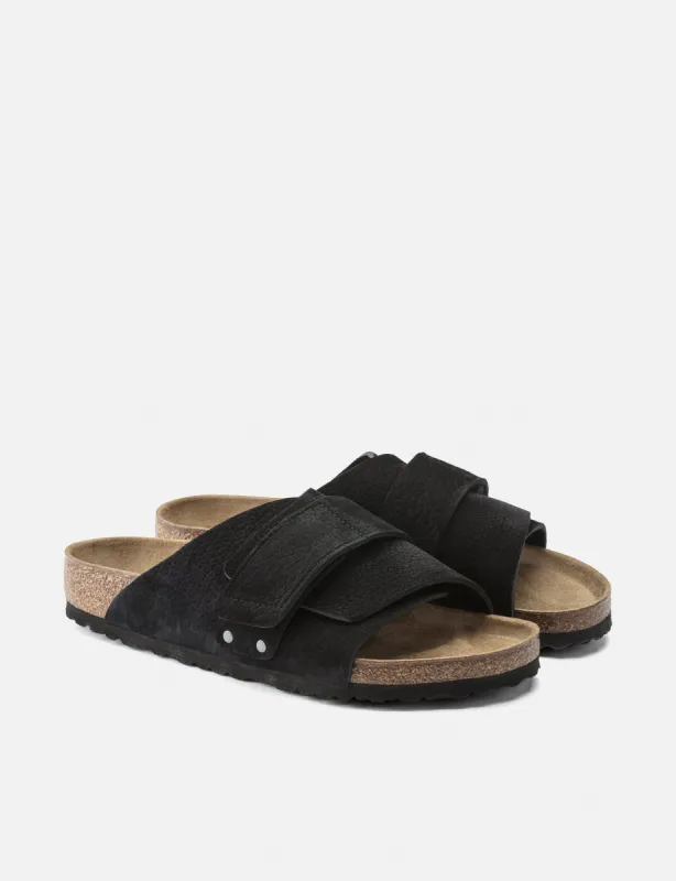 Birkenstock Kyoto Padded Sandal (Nubuck Leather) - Black sold by Article London