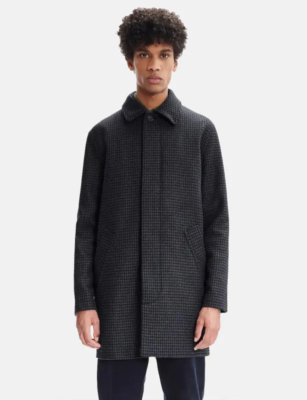 A.P.C. Flynn Mac Coat - Navy Blue sold by Article London